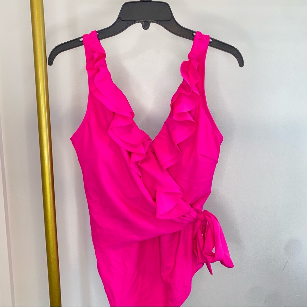 Pink Ruffled One-Piece Swimsuit - Picture 4 of 9